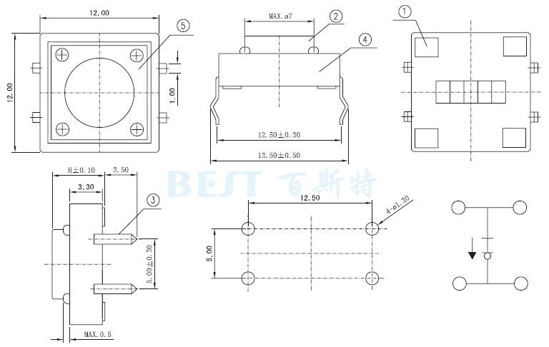 輕觸開關(guān)TS-1103 輕觸開關(guān)TS-1103