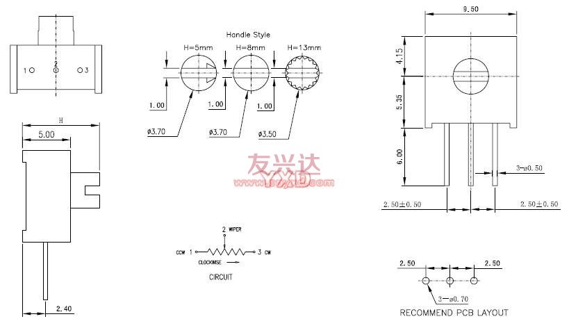 3386電位器_3386W_技術參數 3386電位器_3386W_技術參數